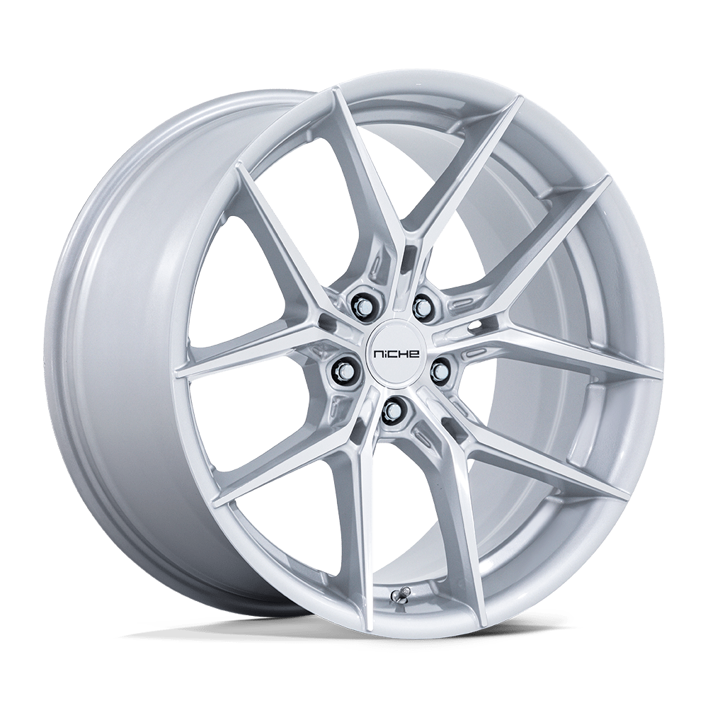 Niche Prodigy 5 24X10 5x130 SILVER W/ MACHINED FACE wheel