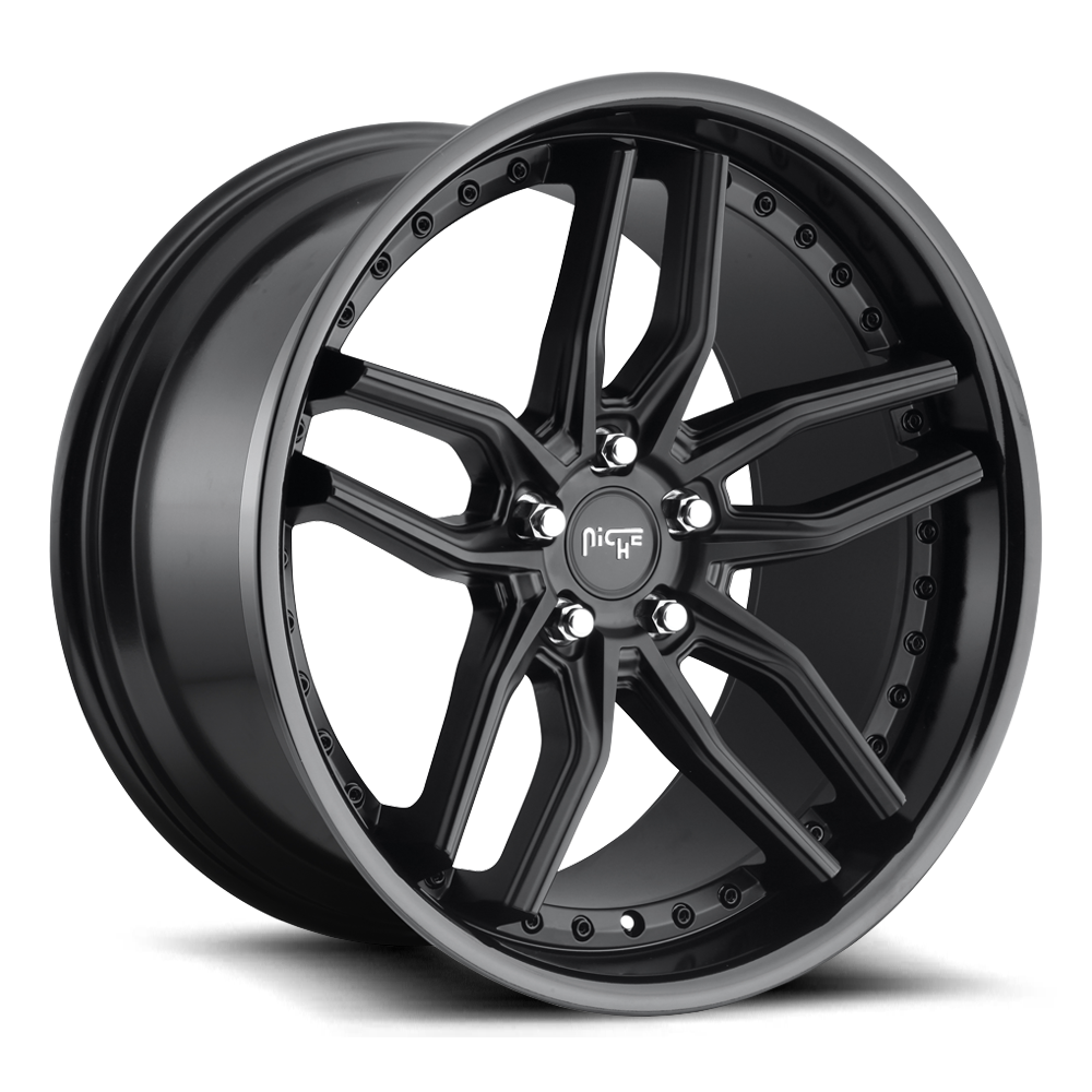 Niche Methos 20X10.5 5x112 GLOSS BLACK MATTE BLACK wheel