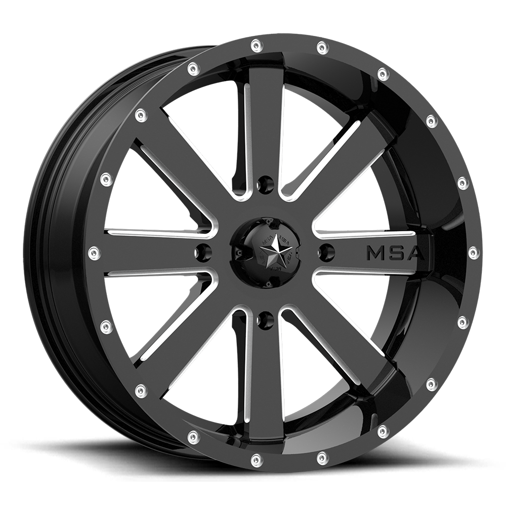 MSA M34 Flash 24X7 4x137 GLOSS BLACK MILLED wheel