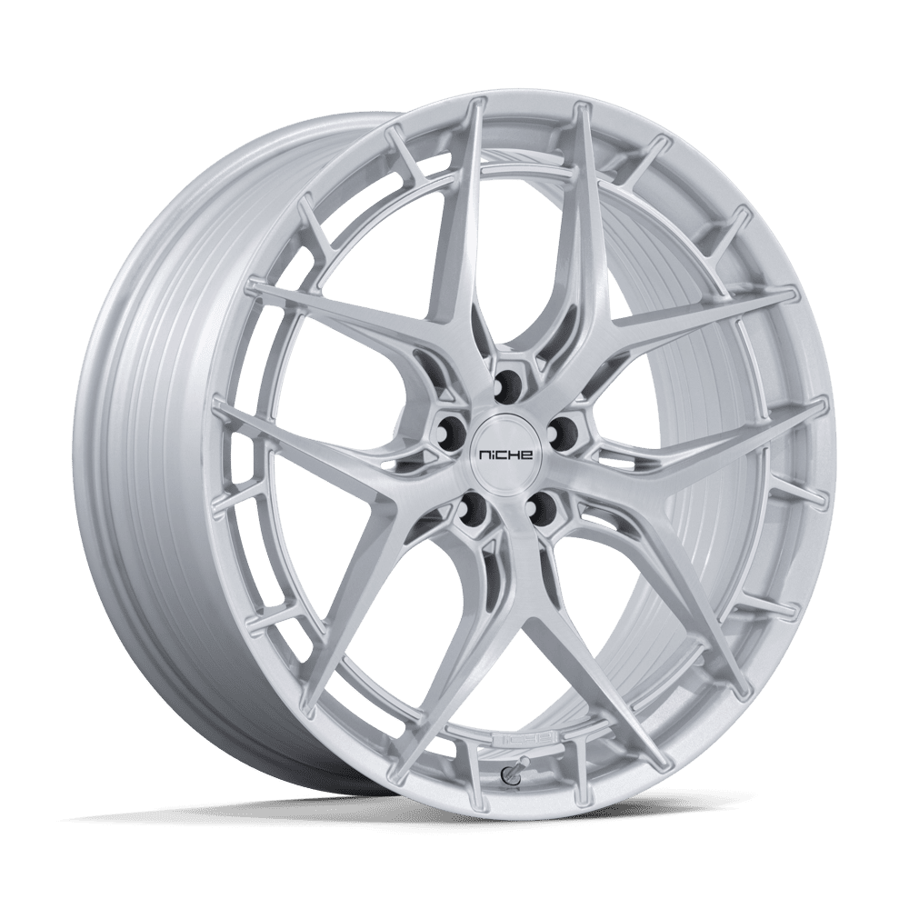 Niche Riviera 22X10.5 5x120 GLOSS SILVER W/ BRUSHED FACE wheel