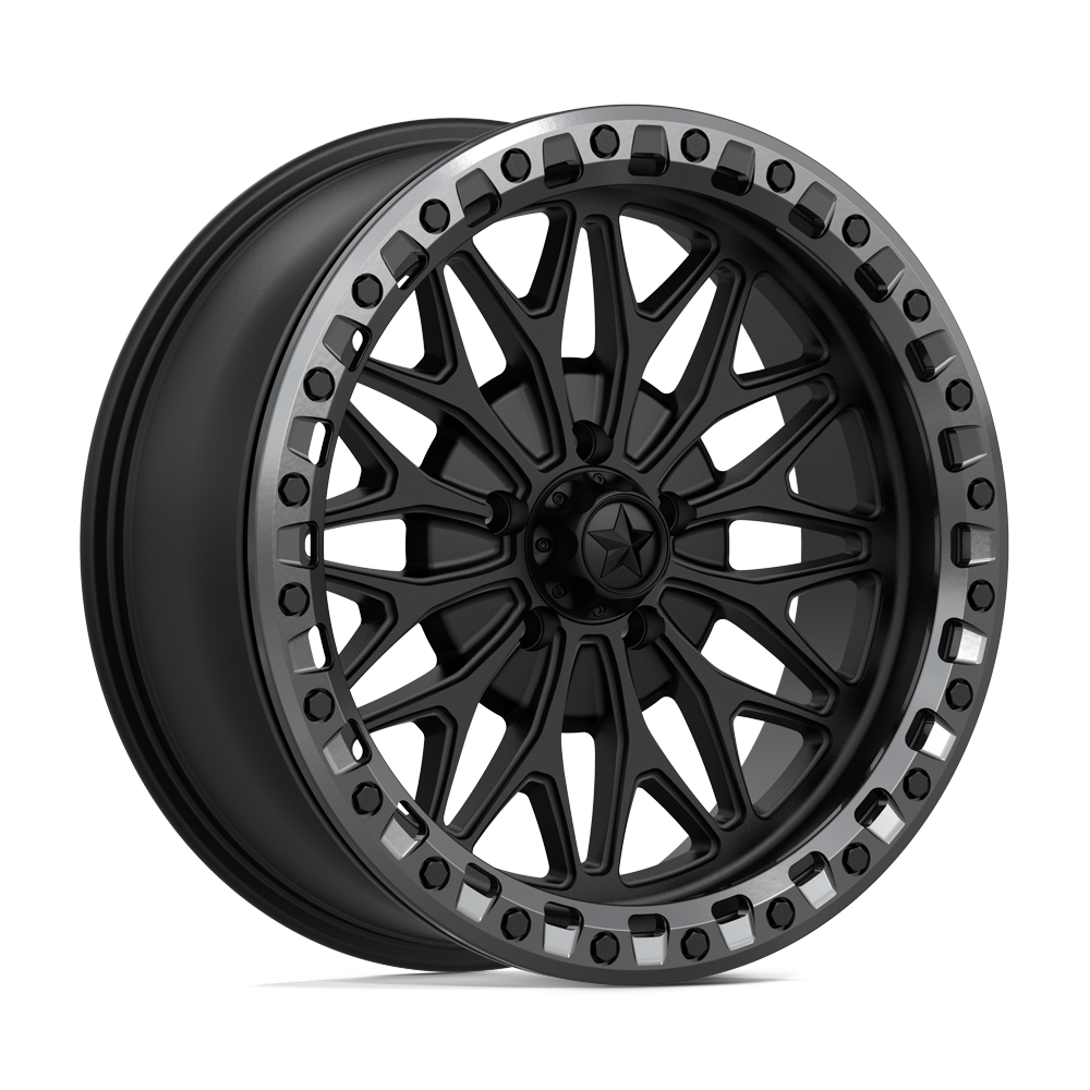 MSA MA53 Bolo Beadlock 18X7 5x114.3 MATTE BLACK W/ GL-GUNMETAL RG wheel