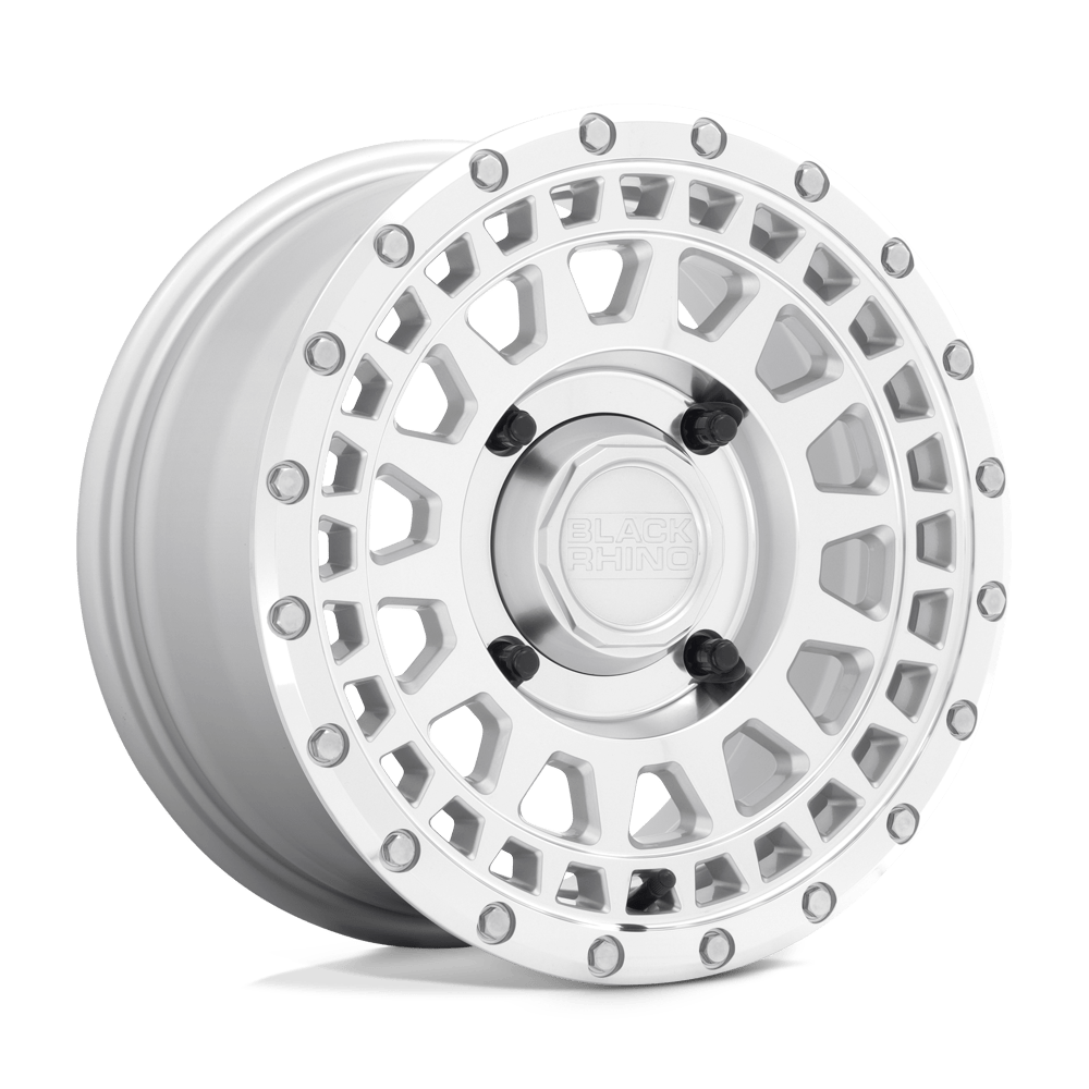 Black Rhino Parker UTV 15X7 4x110 SILVER W/ MIRROR CUT FACE wheel