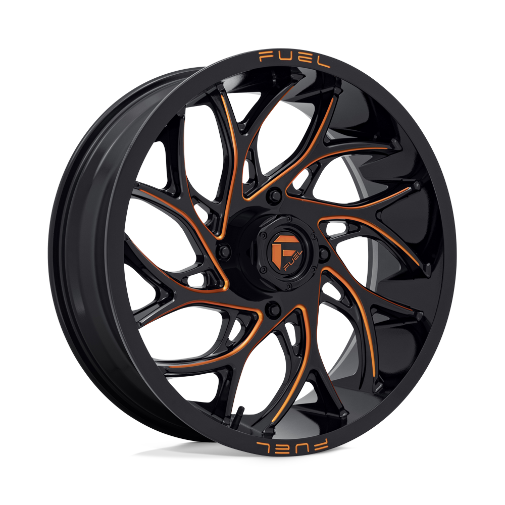 Fuel UTV Runner 20X7 4x156 GLOSS BLACK MILLED ORANGE UTV wheel