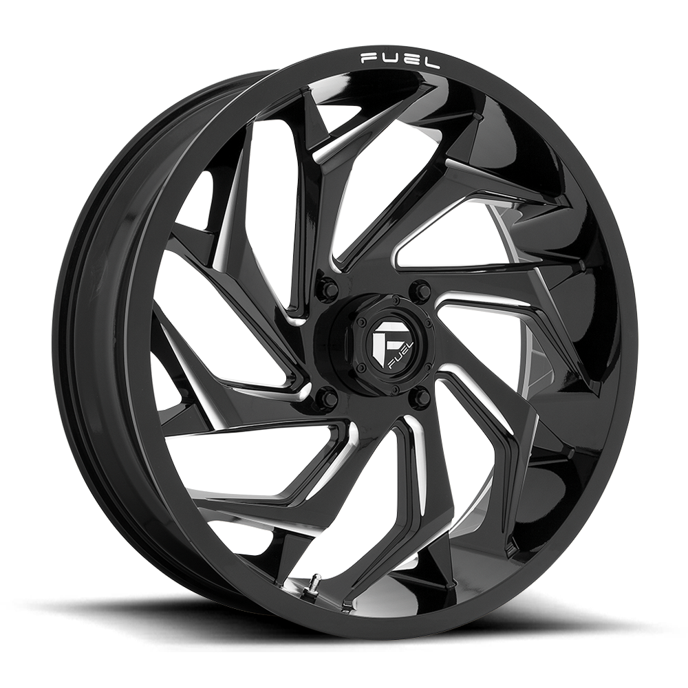Fuel UTV Reaction 24X7 4x156 GLOSS BLACK MILLED UTV wheel