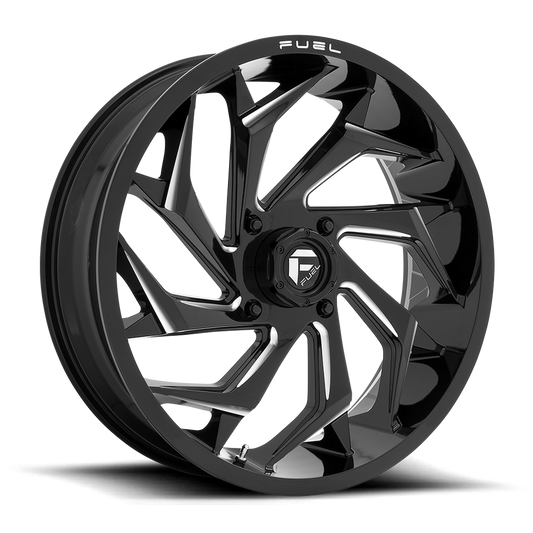 Fuel UTV Reaction 24X7 4x156 GLOSS BLACK MILLED UTV wheel