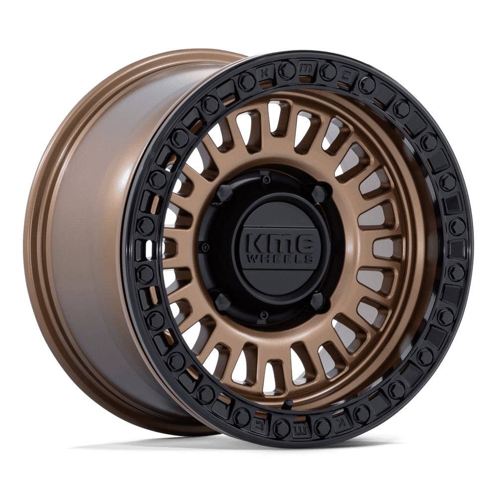 KMC Aztec UTV Beadlock 15X10 6x139.7 MATTE BRONZE W/ MATTE BLACK RG UTV wheel