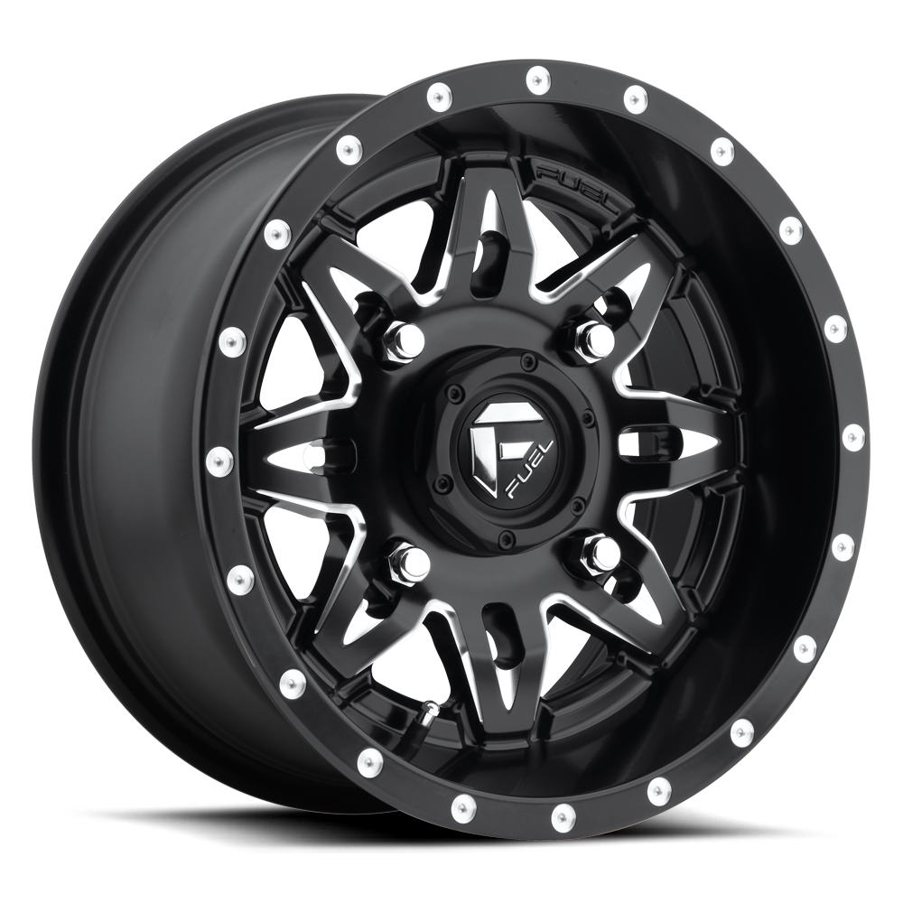 Fuel UTV Lethal 15X7 4x156 MATTE BLACK MILLED UTV wheel