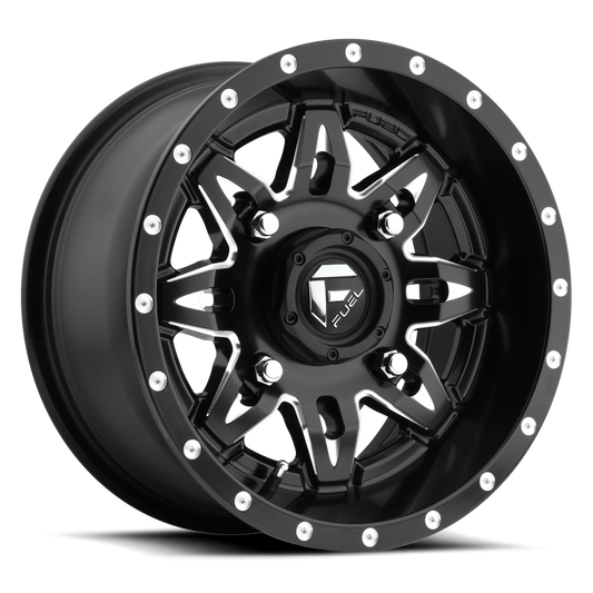 Fuel UTV Lethal 15X7 4x156 MATTE BLACK MILLED UTV wheel