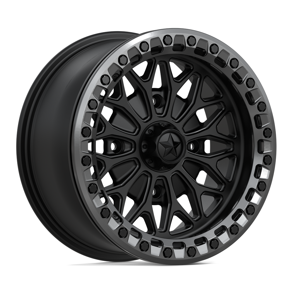 MSA MA53 Bolo Beadlock 15X7 4x156 MATTE BLACK W/ GL-GUNMETAL RG wheel