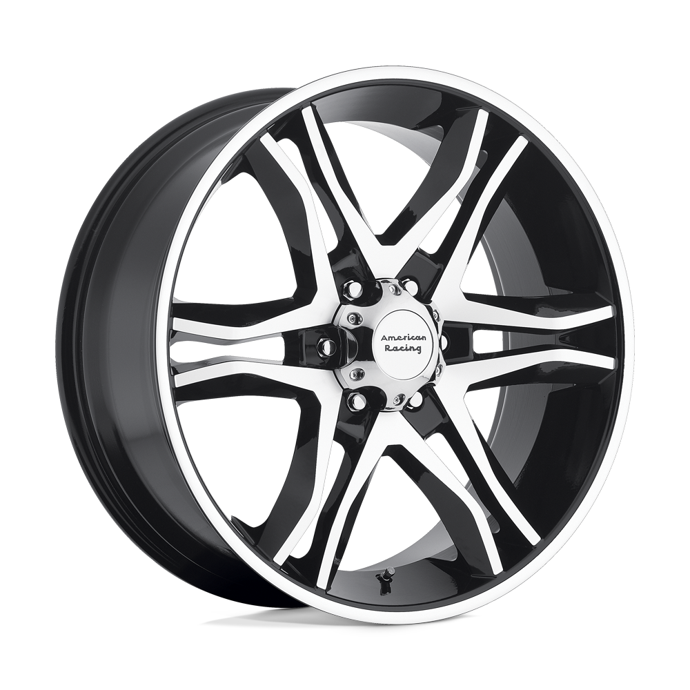 American Racing Mainline 20X8.5 6x139.7 GLOSS BLACK MACHINED wheel