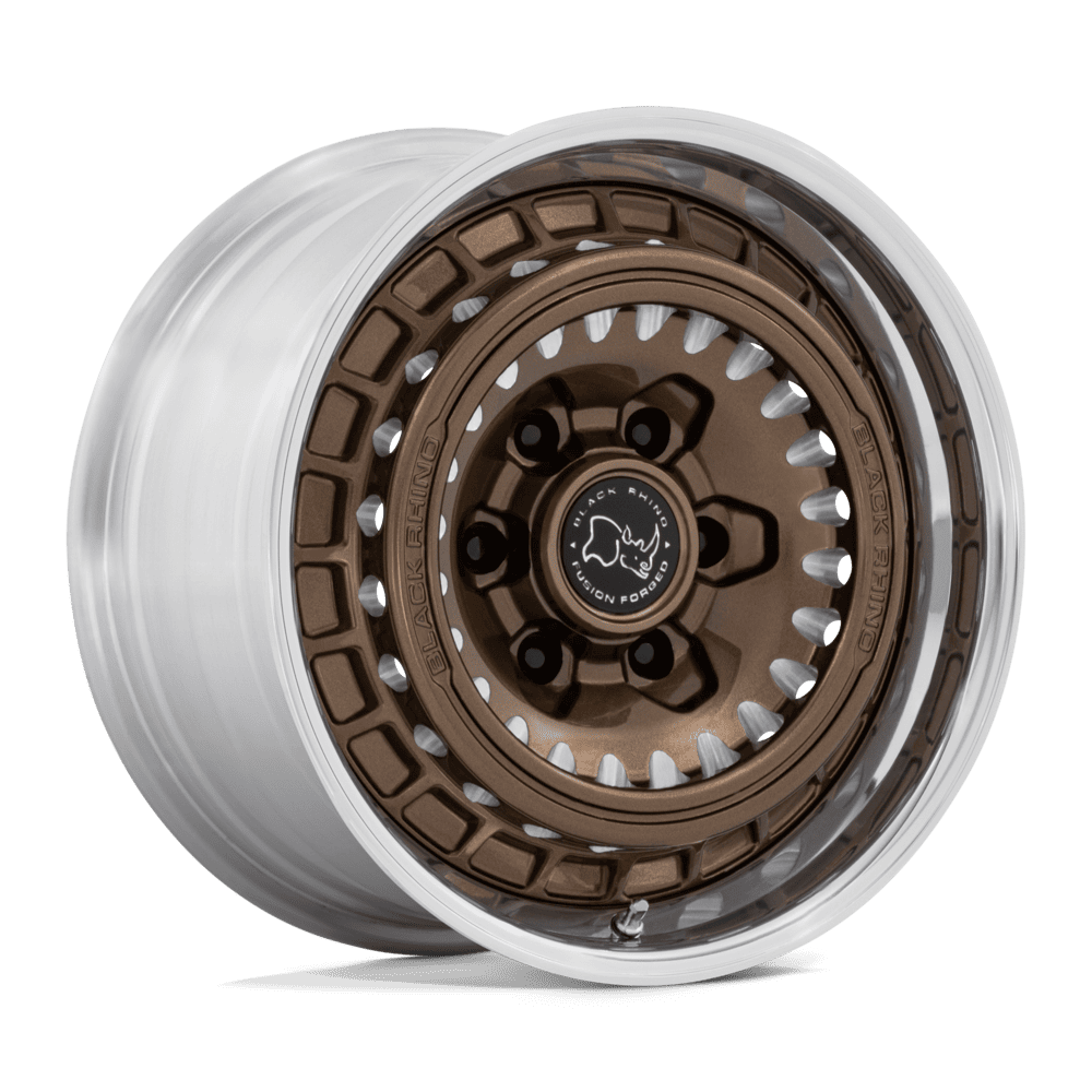 Black Rhino Bastion 17X8.5 6x139.7 GLOSS BRONZE MILLED W/ POLISHE wheel