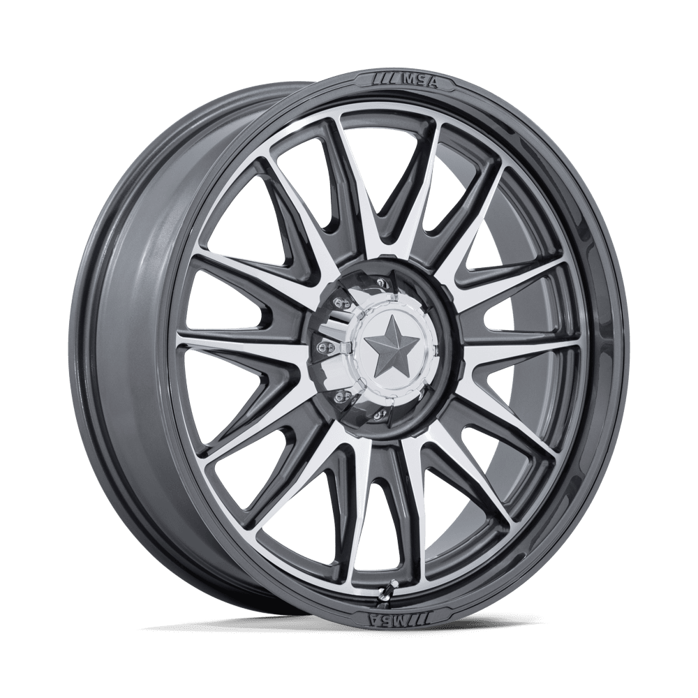 MSA M55 Commander 22X7 5x114.3 PLATINUM W/ MACHINED FACE wheel