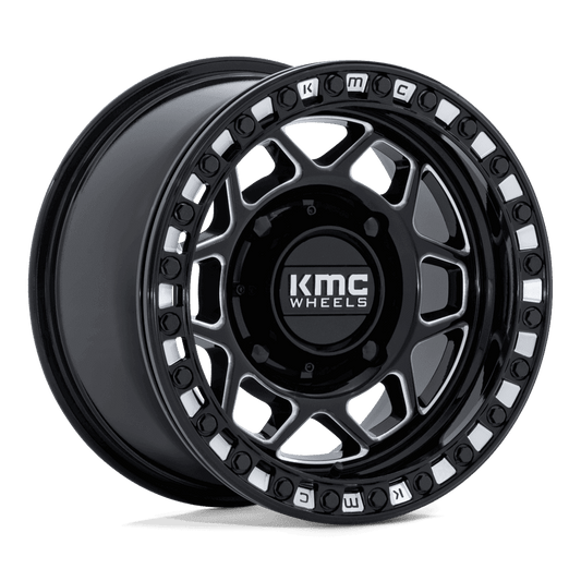 KMC Torx UTV Beadlock 15X7 4x156 GLOSS BLACK MILLED UTV wheel