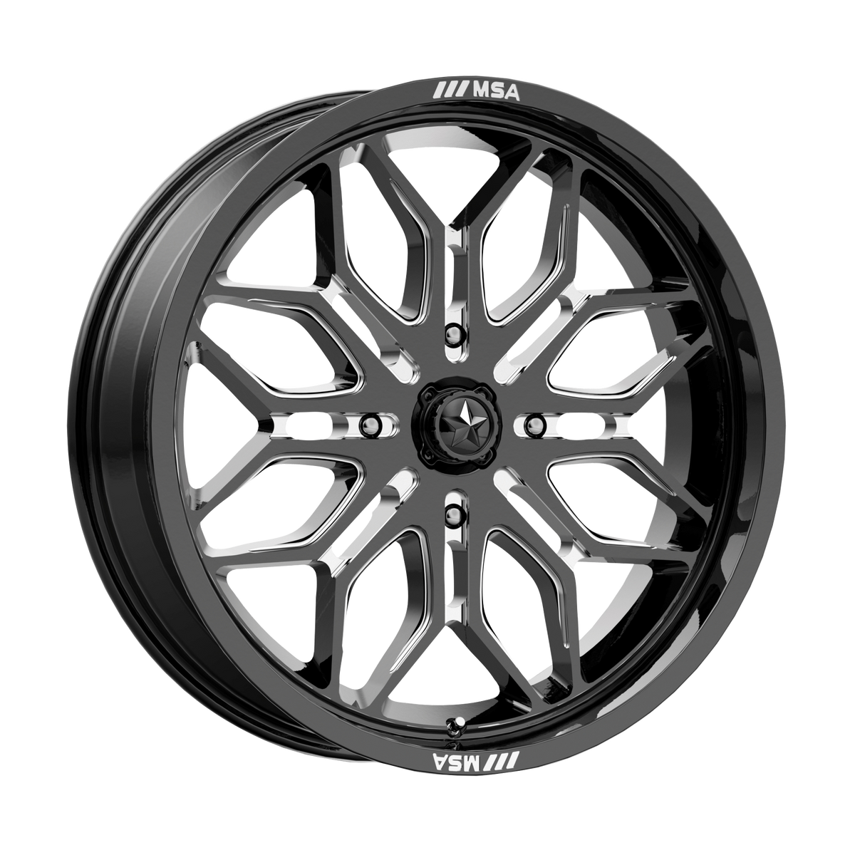MSA M47 Sniper 24X7 4x156 GLOSS BLACK MILLED wheel