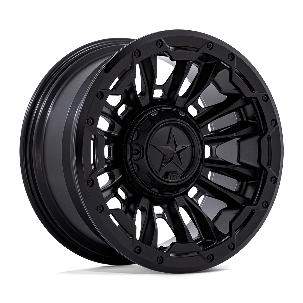 XD Bomber 20X10 8x180 MATTE BLACK W/ G-BLK RING wheel