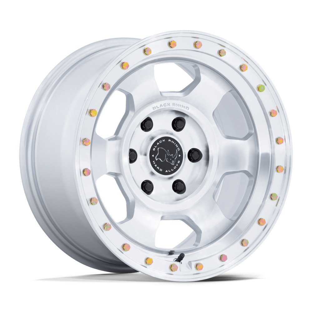 Black Rhino Trooper 17X8.5 6x139.7 GLOSS SILVER W/ MACHINED FACE wheel