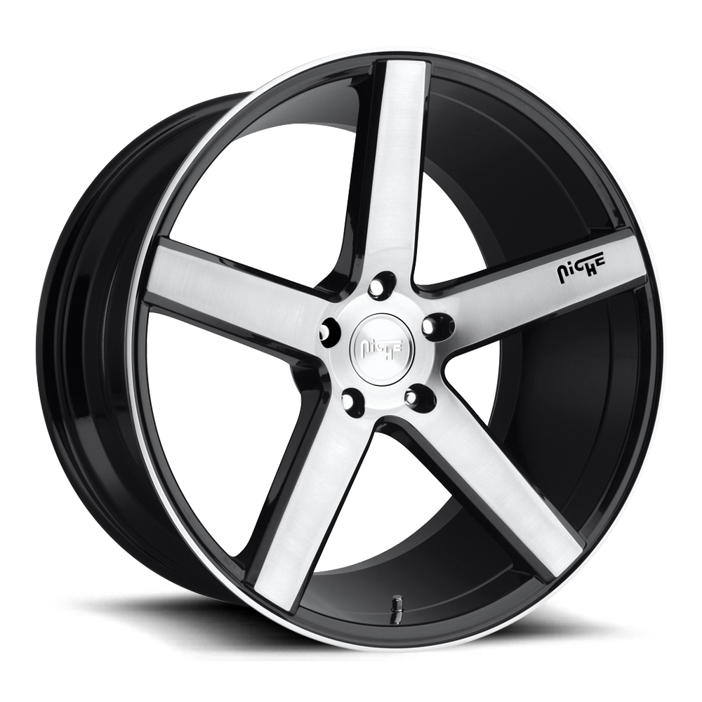 Niche Milan 20X8.5 5x120 GLOSS BLACK BRUSHED wheel