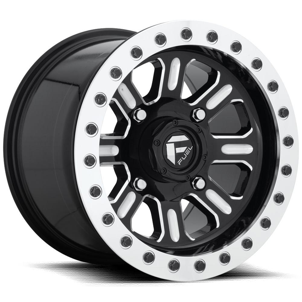Fuel UTV Hardline Beadlock 15X7 4x156 GLOSS BLACK MILLED UTV wheel