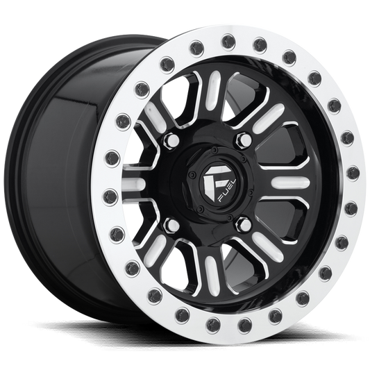 Fuel UTV Hardline Beadlock 15X7 4x156 GLOSS BLACK MILLED UTV wheel