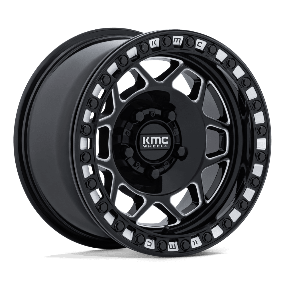 KMC Torx UTV Beadlock 15X7 5x114.3 GLOSS BLACK MILLED UTV wheel