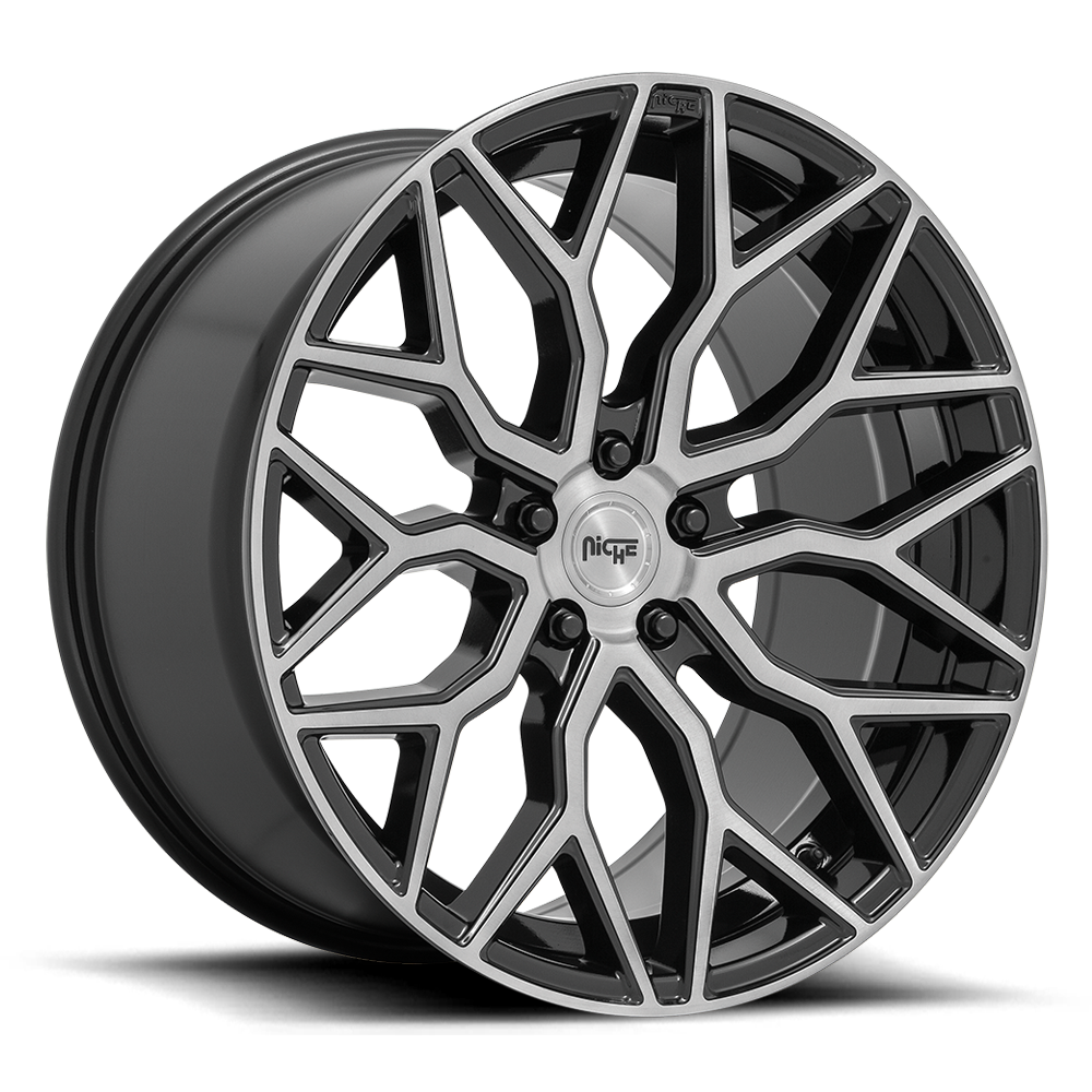 Niche Mazzanti 20X10.5 5x112 GLOSS BLACK BRUSHED FACE wheel