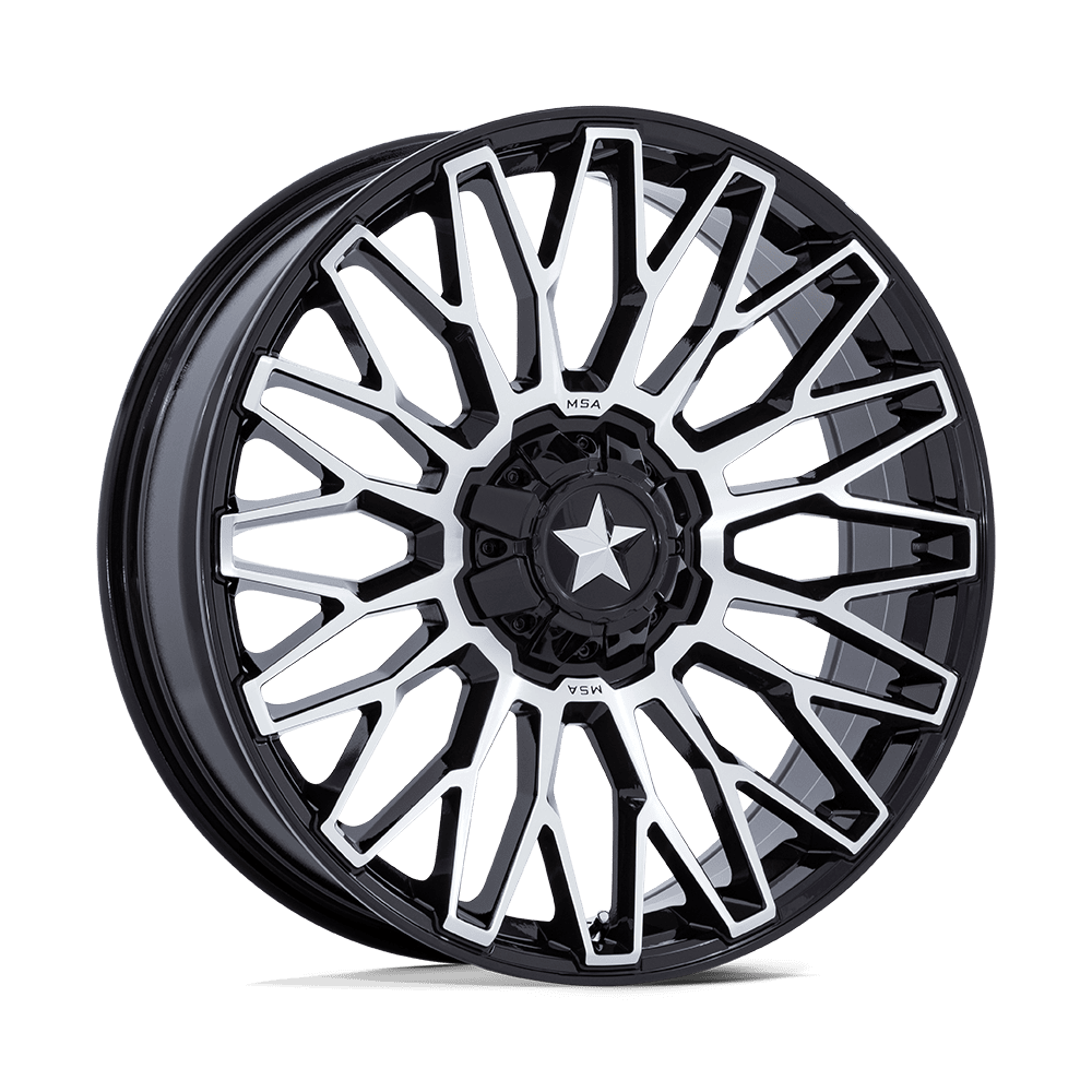 MSA M50 Clubber 24X7 5x114.3 GLOSS BLACK MACHINED wheel