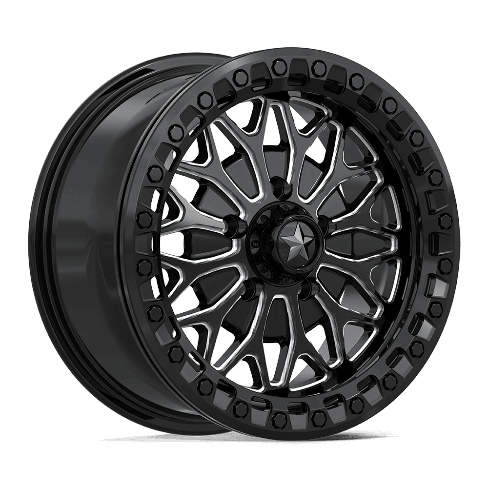 MSA MA53 Bolo Beadlock 15X7 5x114.3 GLOSS BLACK MILLED wheel