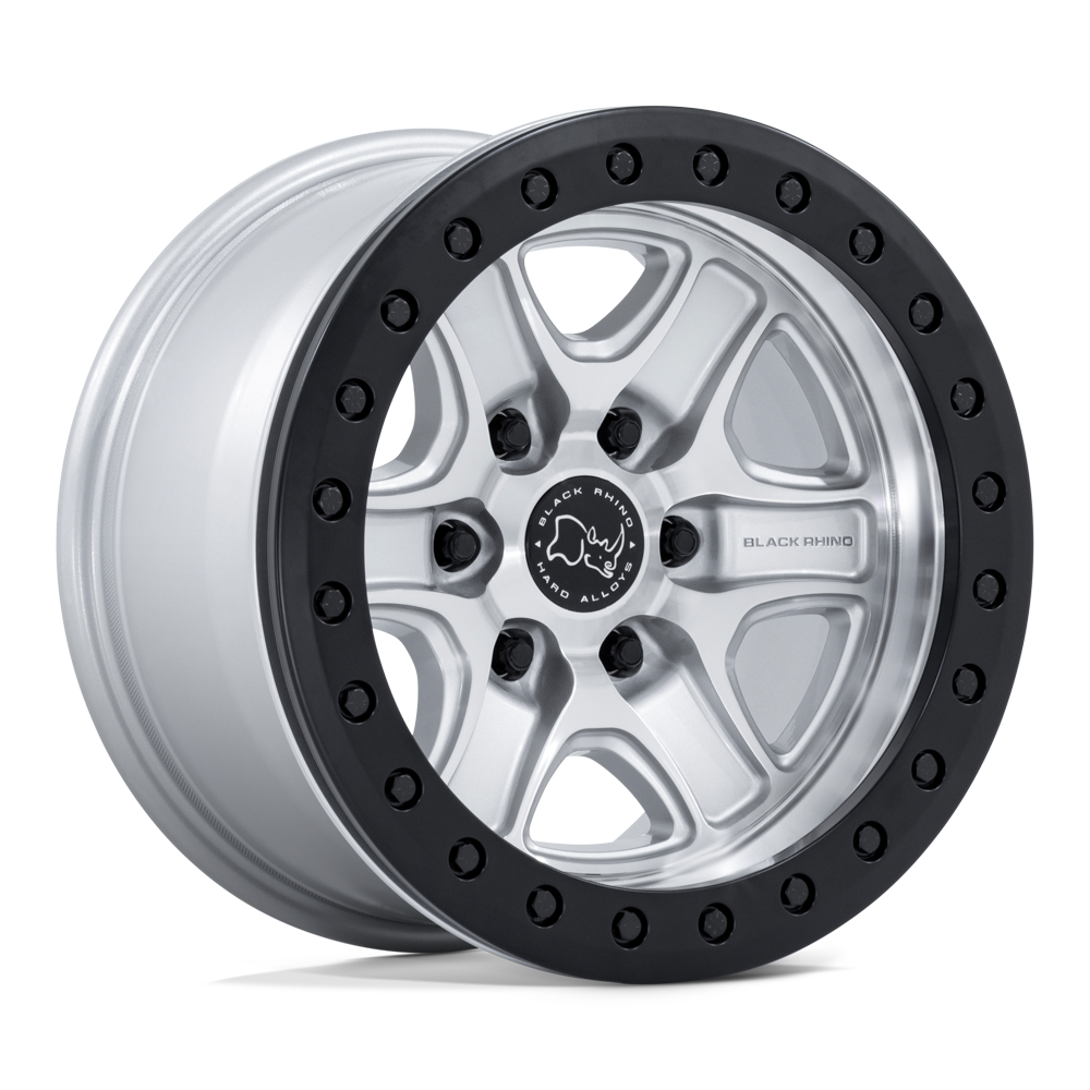 Black Rhino Echo Trail Lock Beadlock 18X9 6x139.7 HYPER SILVER W/ MACHINED FACE wheel
