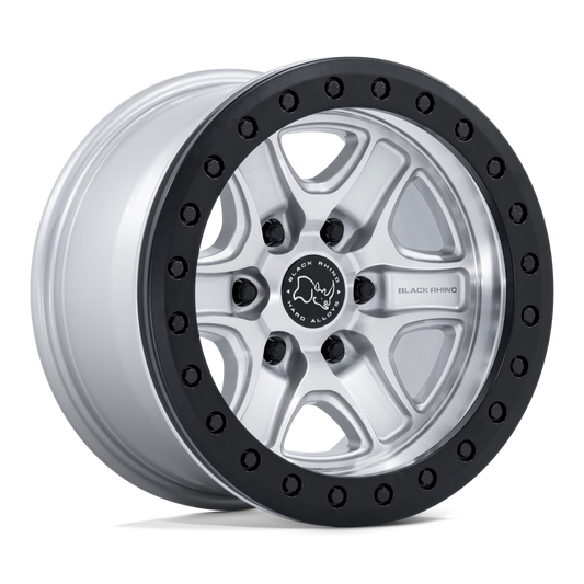 Black Rhino Echo Trail Lock Beadlock 18X9 6x139.7 HYPER SILVER W/ MACHINED FACE wheel