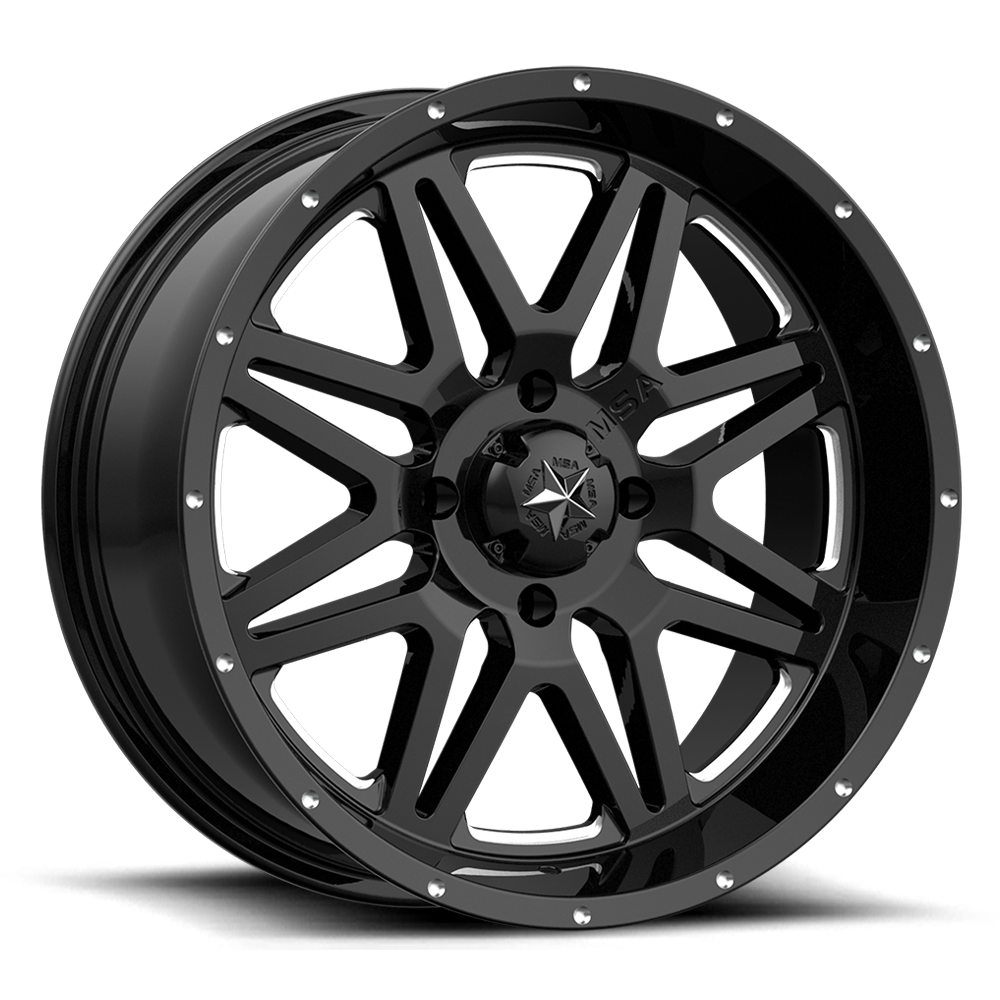 MSA M26 Vibe 14X7 4x156 GLOSS BLACK MILLED wheel