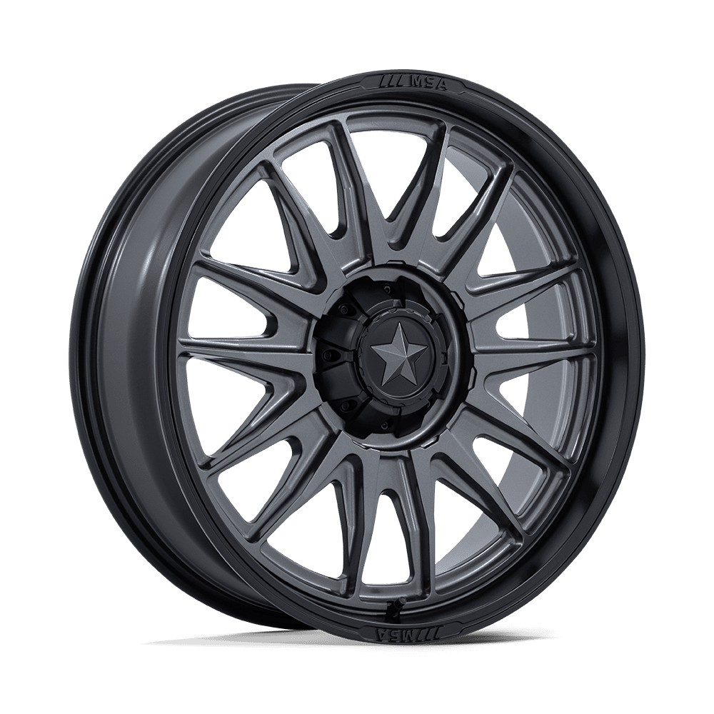 MSA M55 Commander 22X7 5x114.3 MATTE GUNMETAL W/ M-BLK LIP wheel