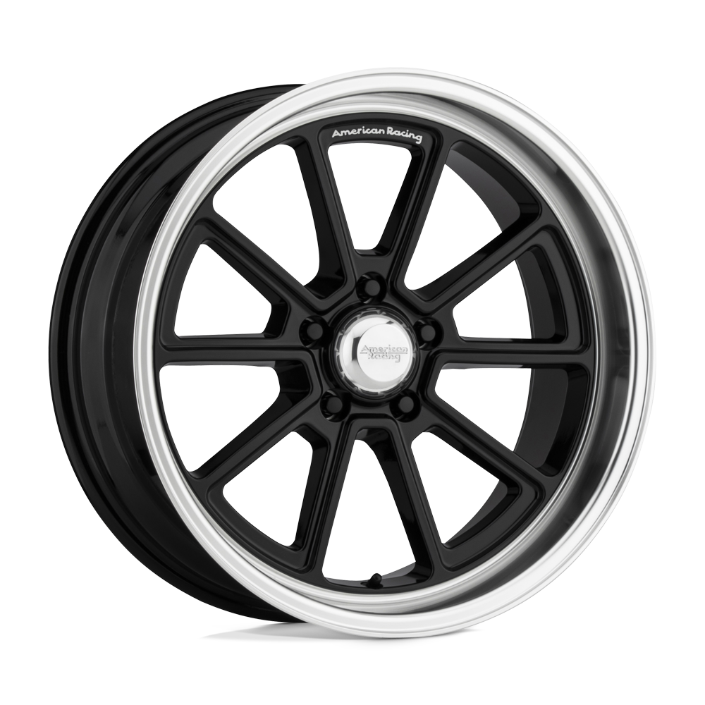 American Racing Draft 20X10 5x120.65 GLOSS BLACK W/ DIAMOND CUT LIP wheel