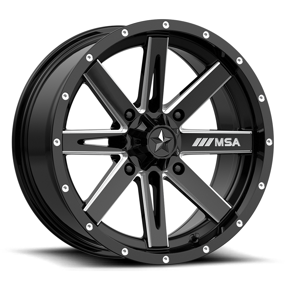 MSA M41 Boxer 18X7 4x156 GLOSS BLACK MILLED wheel