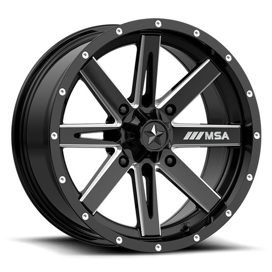 MSA M41 Boxer 18X7 4x156 GLOSS BLACK MILLED wheel