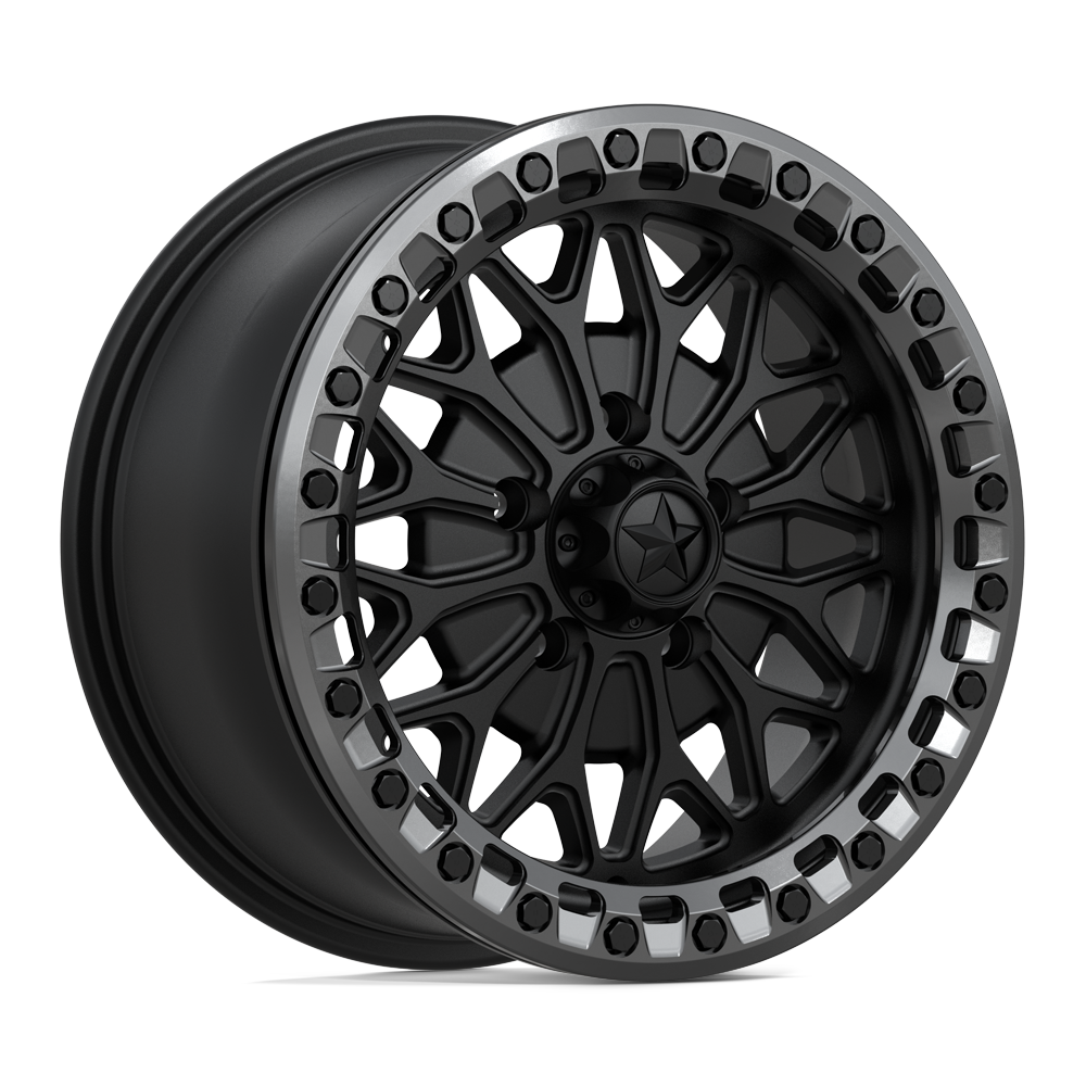 MSA MA53 Bolo Beadlock 15X7 5x114.3 MATTE BLACK W/ GL-GUNMETAL RG wheel