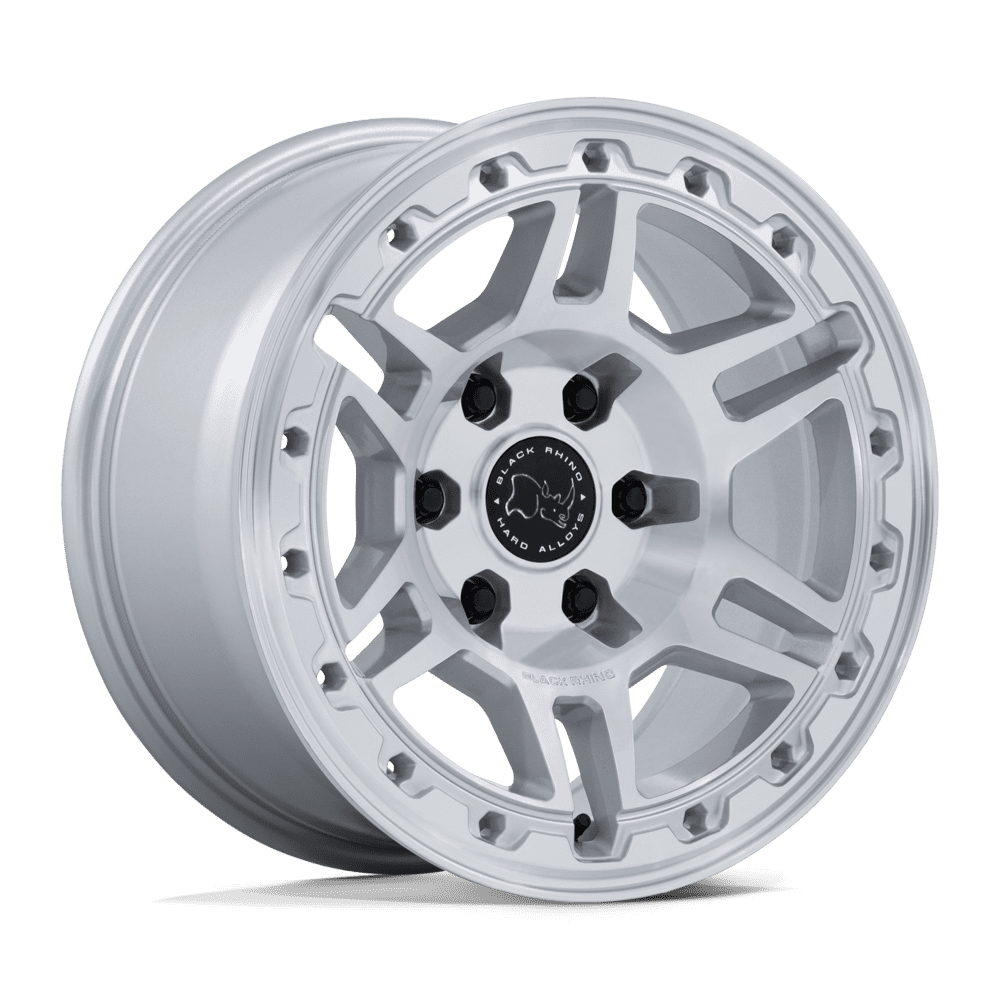 Black Rhino Vanguard 20X9 6x139.7 GLOSS SILVER W/ MACHINED FACE wheel