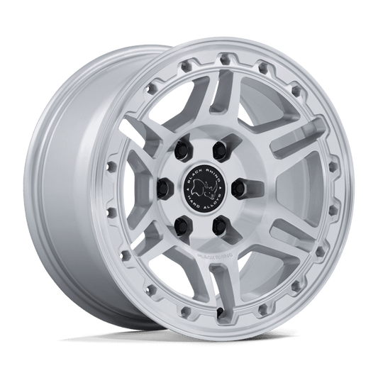 Black Rhino Vanguard 20X9 6x139.7 GLOSS SILVER W/ MACHINED FACE wheel