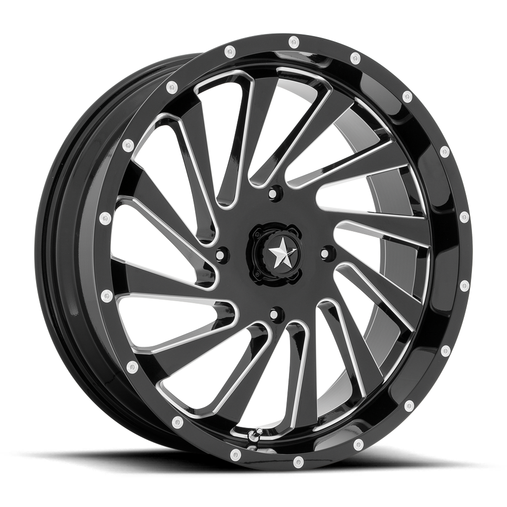 MSA M46 Blade 20X7 4x156 GLOSS BLACK MILLED wheel