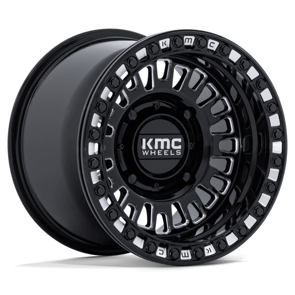 KMC Aztec UTV Beadlock 15X7 4x156 GLOSS BLACK MILLED UTV wheel