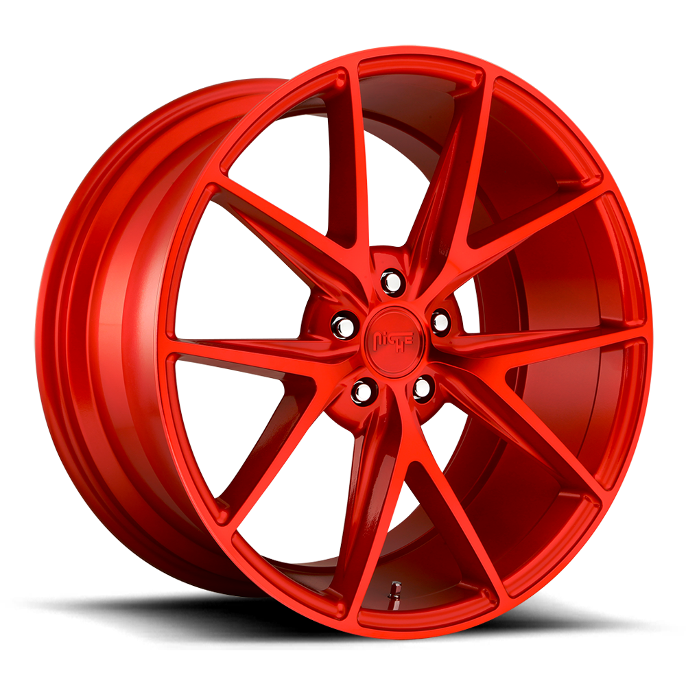 Niche Misano 20X10 5x120 CANDY RED wheel