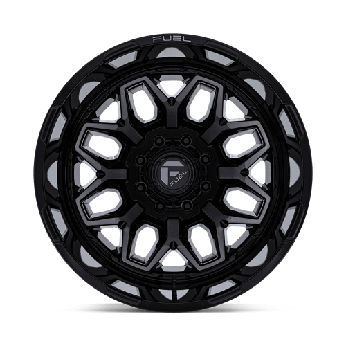 Fuel Off-Road D875 Flux Dually wheel - Gloss Black Brush FC Gray DDDT
