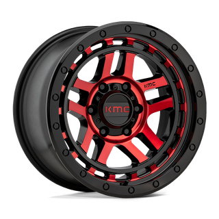 KMC KM540 Recon wheel - Gloss Black Mach w/ Red Tint