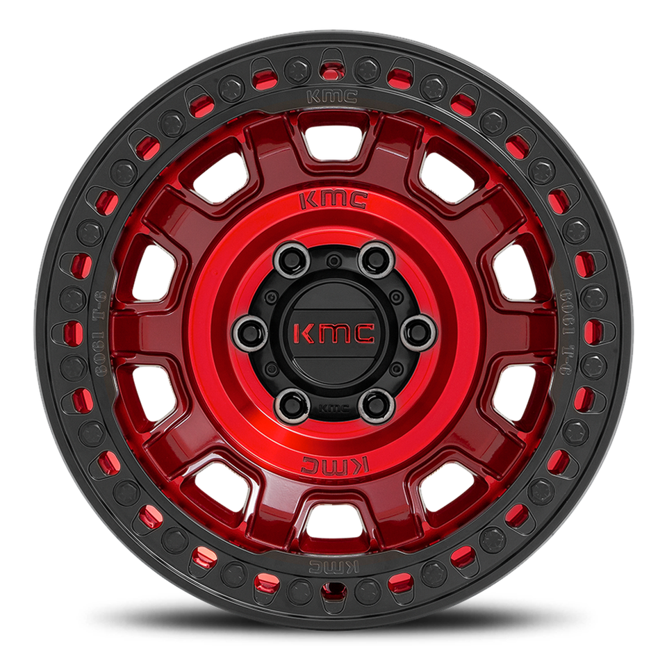 KMC KM236 Tank Beadlock wheel - Candy Red