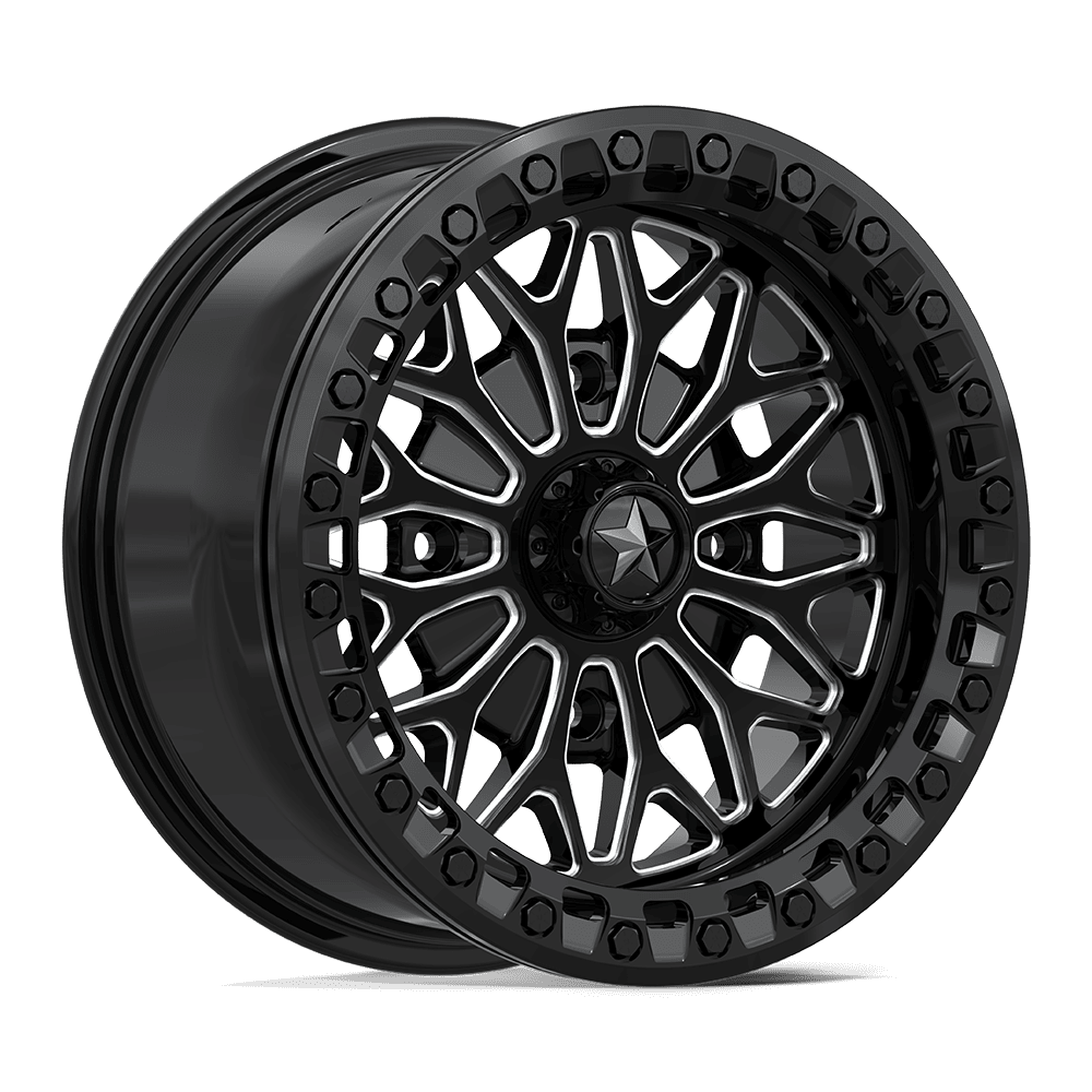 MSA MA53 Bolo Beadlock 15X7 4x156 GLOSS BLACK MILLED wheel