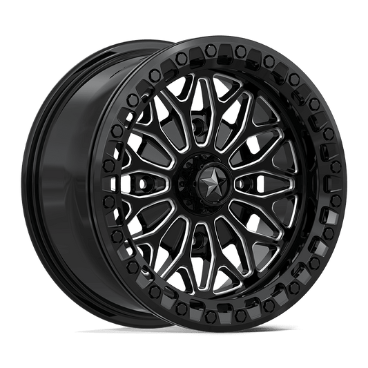 MSA MA53 Bolo Beadlock 15X7 4x156 GLOSS BLACK MILLED wheel