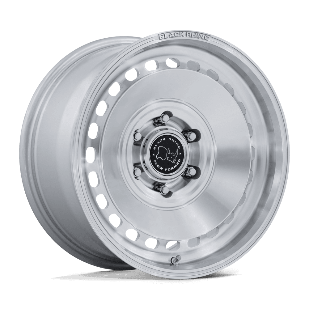 Black Rhino Basin 17X8.5 6x139.7 GLOSS SILVER W/ MACHINED FACE wheel