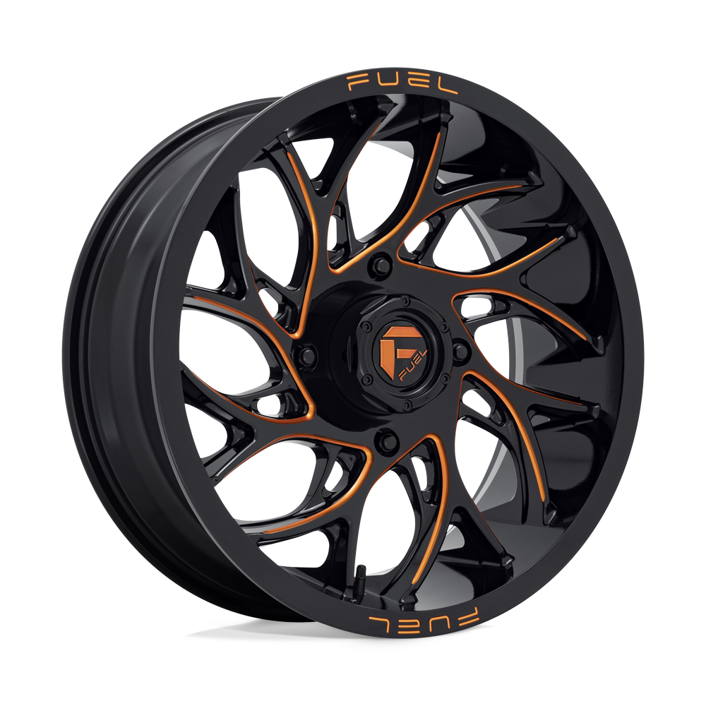Fuel UTV Runner 18X7 4x156 GLOSS BLACK MILLED ORANGE UTV wheel