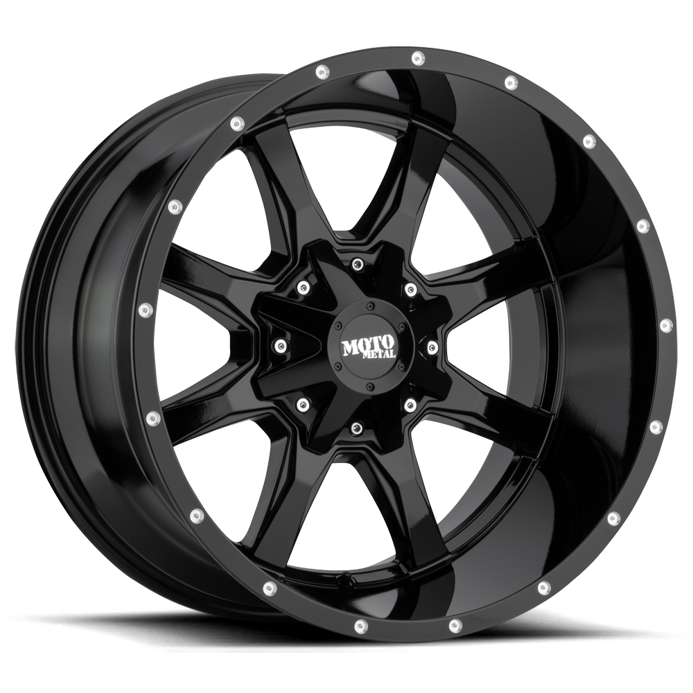 Moto Metal MO970 Gloss Black w/ Spot Milled Lip wheel