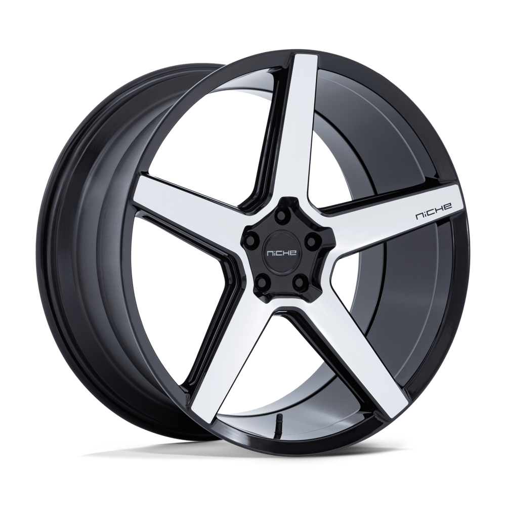 Niche Modena 22X10.5 5x120 GLOSS BLACK W/ MACHINED FACE wheel