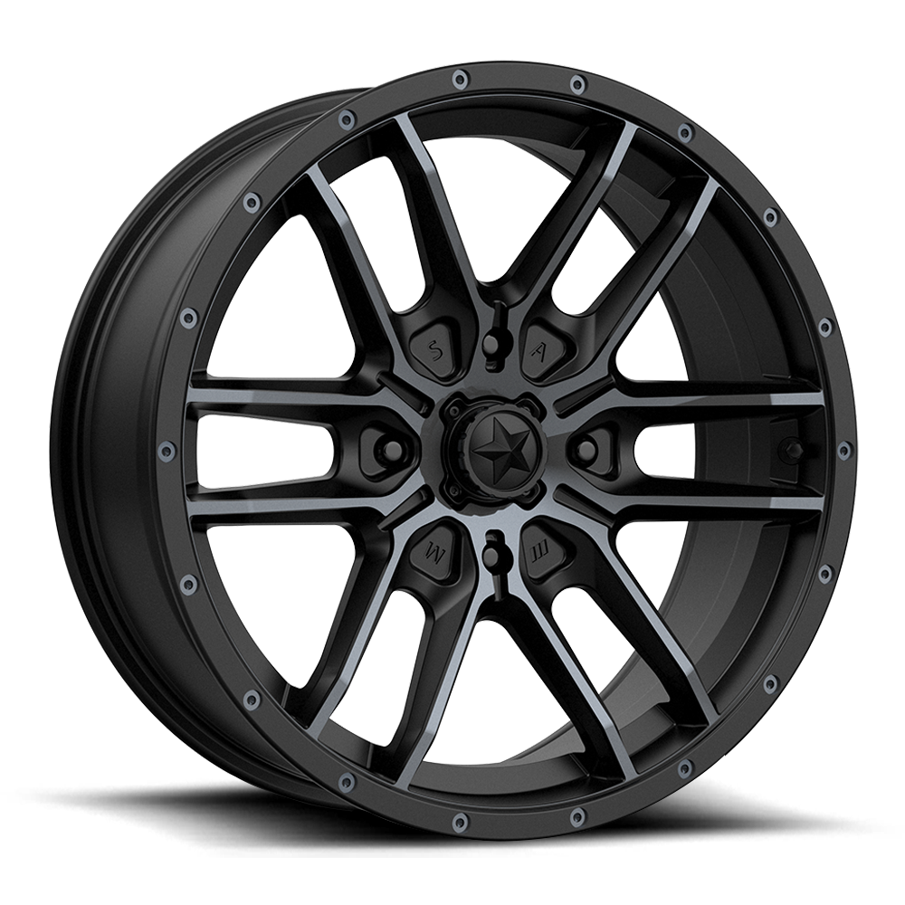 MSA M43 Fang 20X7 4x156 SATIN BLACK W/ TITANIUM TINT wheel